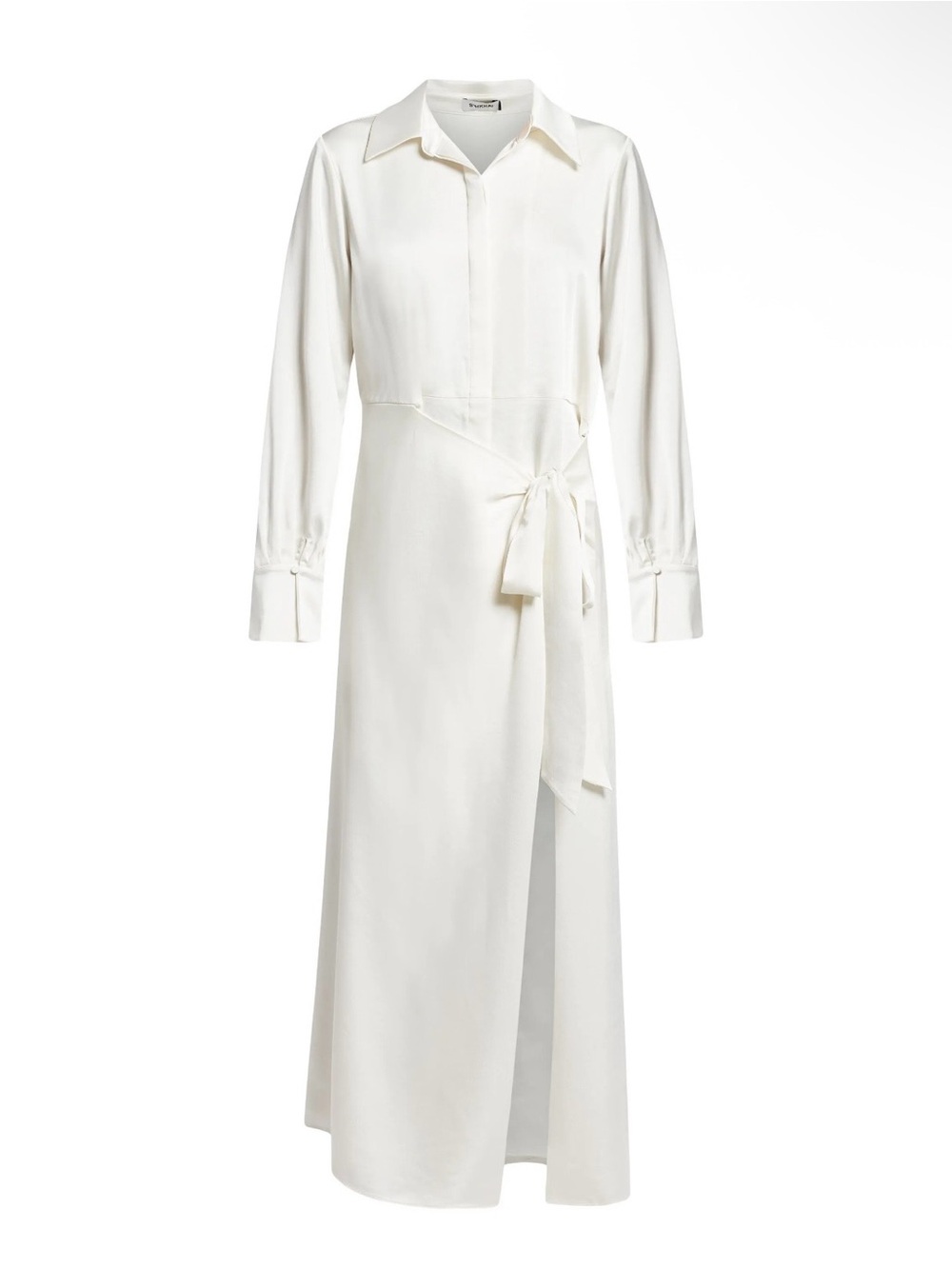 SIMKHAI Samba Women’s Cream Shirt Dress with Tie Waist Size 2 NWT